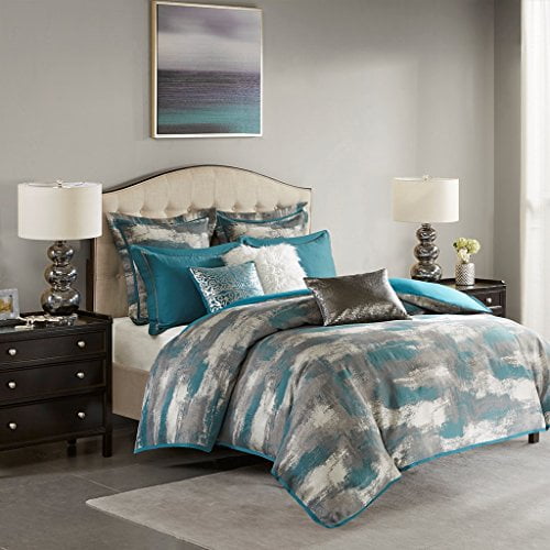 Madison Park Signature Queen Jacquard Comforter Set In Teal Finish