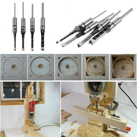 

WOXINDA Square Hole Drill Bits Mortising Woodworking Saw Mortise Chisel Drill Bit Kit