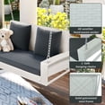 thumbnail image 3 of HQZX Wicker Hanging Porch Swing with Chains and Pillows,for Patios and Garden,White, 3 of 7