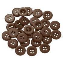 30pcs 20L Sewing Buttons 1/2"(12.5mm) Resin Round Flat 4-Hole Craft Replacement Buttons for Sewing Clothing and DIY, Brown