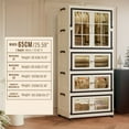thumbnail image 3 of RAZXNAOR Adult Carrying Handles Blanket Storage PP Bathroom Storage Boxes, Box Set, with Storage Container Bin, Beige, 3 of 9