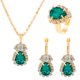 thumbnail image 1 of Granjero Gordo Conjunto de joyas de diamantes con forma de gota de agua a la moda, collar con colgante de gota de agua estilo retro, conjunto de joyas para las orejas, color verde, 1 of 4