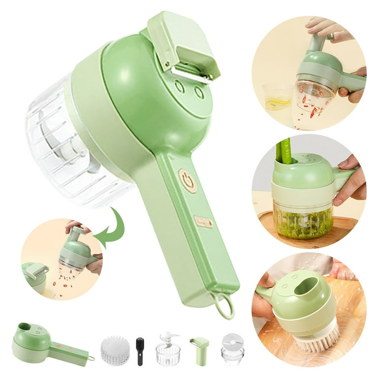 4 In 1 Handheld Electric Vegetable Cutter Set Mini Wireless