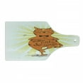 thumbnail image 1 of Yoga Cutting Board, Peaceful Cat with a Phrase Asana Balance Position Relaxation, Decorative Tempered Glass Cutting and Serving Board, Wine Bottle Shape, Orange Yellow Brown, by Ambesonne, 1 of 1