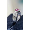 thumbnail image 4 of Diastar Jewels 14K White Gold Finish Round Cut Pink CZ Engagement Wedding Ring, 4 of 7