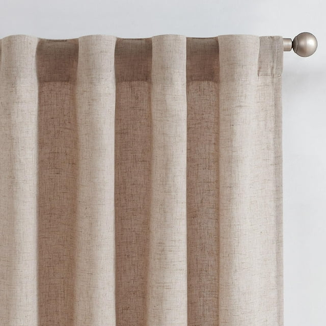 Cortina Jinchan con forro de lino, mezcla de lino, 2 paneles, 240 x 127 cm