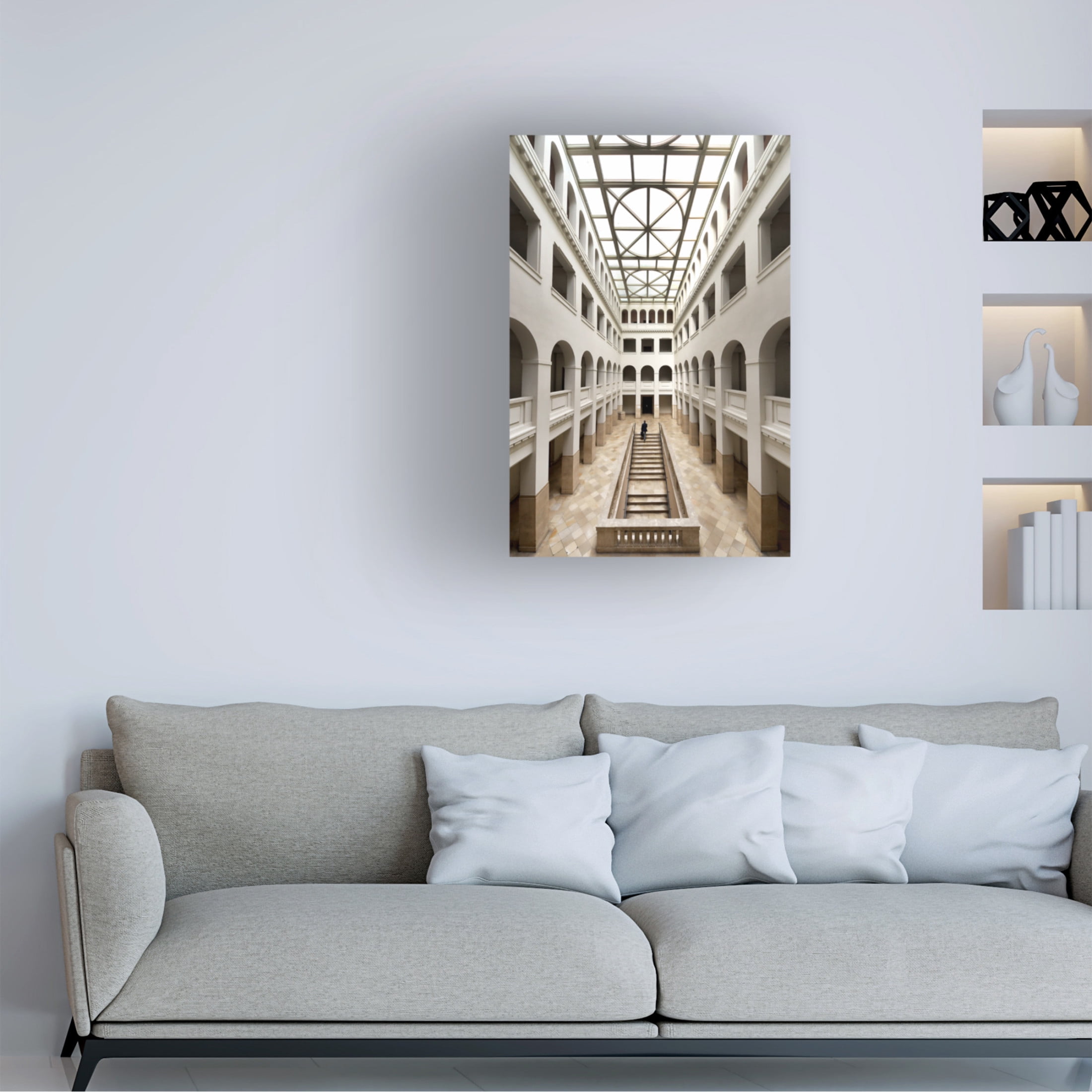 Canvas Wall Art - Renate Reichert 'Peter Behrens Bau' Wall Art for Living Room, Bedroom, or Office Décor by Trademark Fine Art - 16 x 24 Inches