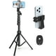 thumbnail image 1 of Liphisy Trípode de 64 pulgadas para teléfono celular y cámara, trípode para teléfono con control remoto y soporte para teléfono, trípode portátil para iPhone, trípode para grabación de video, soporte, 1 of 5