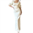 thumbnail image 2 of Vestido Bohemio con Estampado Floral y Mangas Abullonadas, Informal, de Verano para Mujer. M, 2 of 10