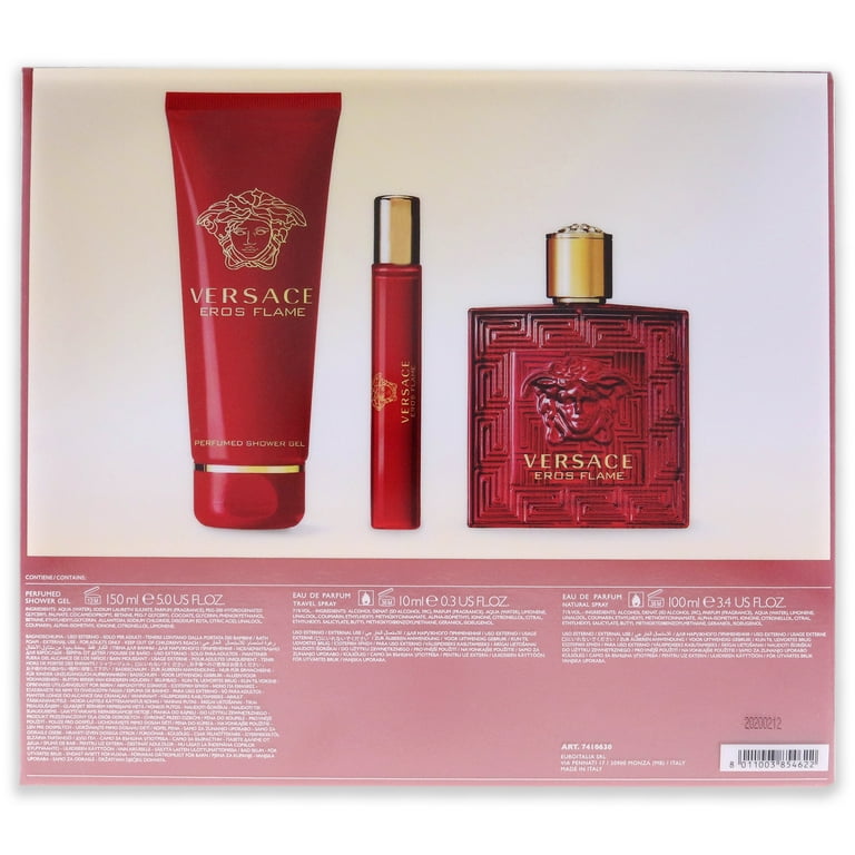 Eros Flame by Versace, 3 Piece Gift Set for Men - Walmart.com