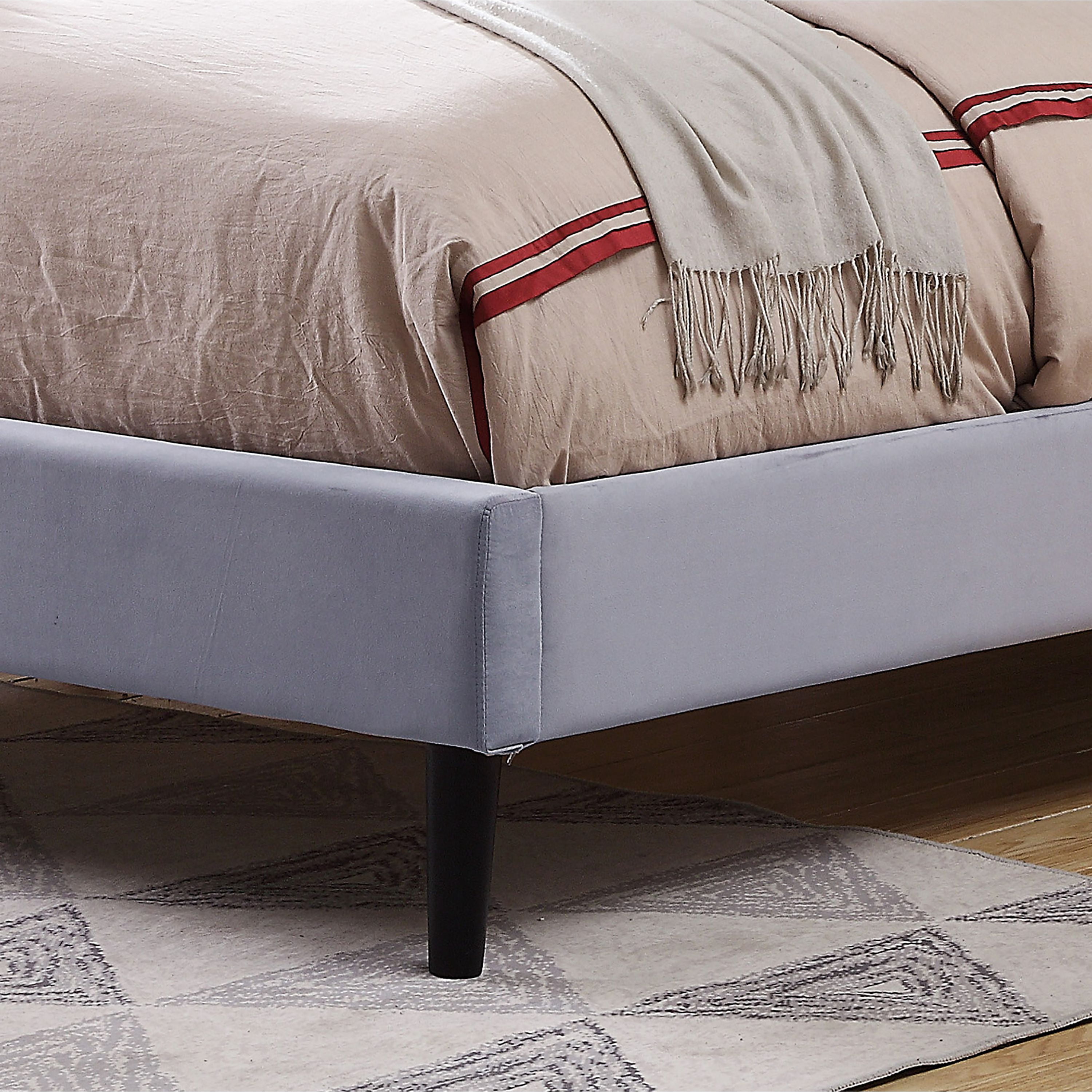 Furniture of America Frohm Mattress Ready Tufted Flannelette Light Fray Full Kids Bed