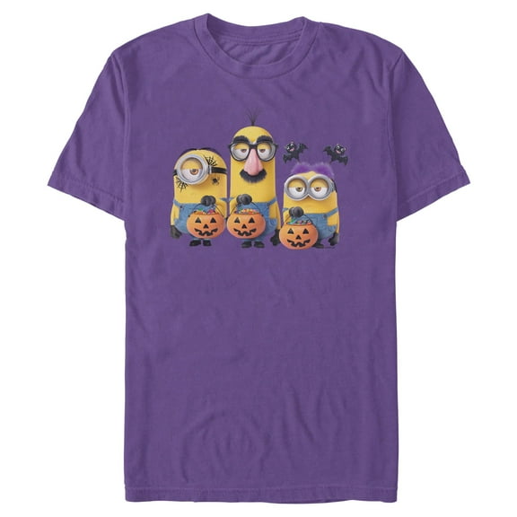 Mens Despicable Me Dave Kevin and Stuart Trick Or Banana Bucket T Shirt