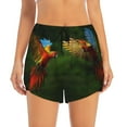 thumbnail image 2 of Xecao's Hybrid Parrot in the Forest for a double-layer running short for women, perfect for gym, tennis, and more, featuring a convenient pocket., 2 of 9