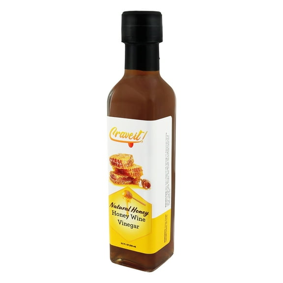 Crave It Natural Honey Wine Vinegar - Make tasteful dressings, marinades, and glazes! 8.5 fl oz / 1 Pack