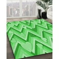 thumbnail image 2 of Ahgly Company Indoor Round Patterned Neon Green Area Rugs, 3' Round, 2 of 6