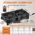 thumbnail image 2 of Ventilador de ordenador WDERAIR 240 x 120 x 38 mm 12 V con enchufe AC 110-240 V, 2 of 7