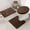 Brown, variant on Bathroom Rug Set, 3 Pieces Shaggy Soft Non-Slip Mats Absorbent Toilet Mat,Rectangular Area Rug, U-Shaped Bath Mat, Elongated Toilet Lid Cover (Grey)