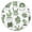 Elastic, variant on Waterproof Round Tablecloth with Colorful Exotic Floral and Palm Leaf Patterns, Elastic Edge Fit, Backed for Non-Slip Use, Fits 44-50 Inch Tables