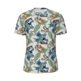 thumbnail image 5 of Wukai Dinosaurs And Leaves Print Men's Short-Sleeved Mesh T-Shirt,Quick-Dry Short Sleeve Workout T-Shirt-3X-Large, 5 of 8