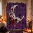 thumbnail image 2 of Halloween Shower Curtain Purple Polyester With 12 Hooks Quick Dry & Drift Resistant for Bathroom Bathtub Home Rental Room Halloween Bathroom Decor by MPOISVA, 2 of 6
