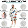 thumbnail image 5 of Wearable Oversized Blanket,White Desert Elements Dinosaurs Pattern Wearable Blanket Hoodie for Adults,Cozy Hooded Blankets with Super Pockets,Super Warm Fuzzy Pullover for Women & Men, 5 of 6
