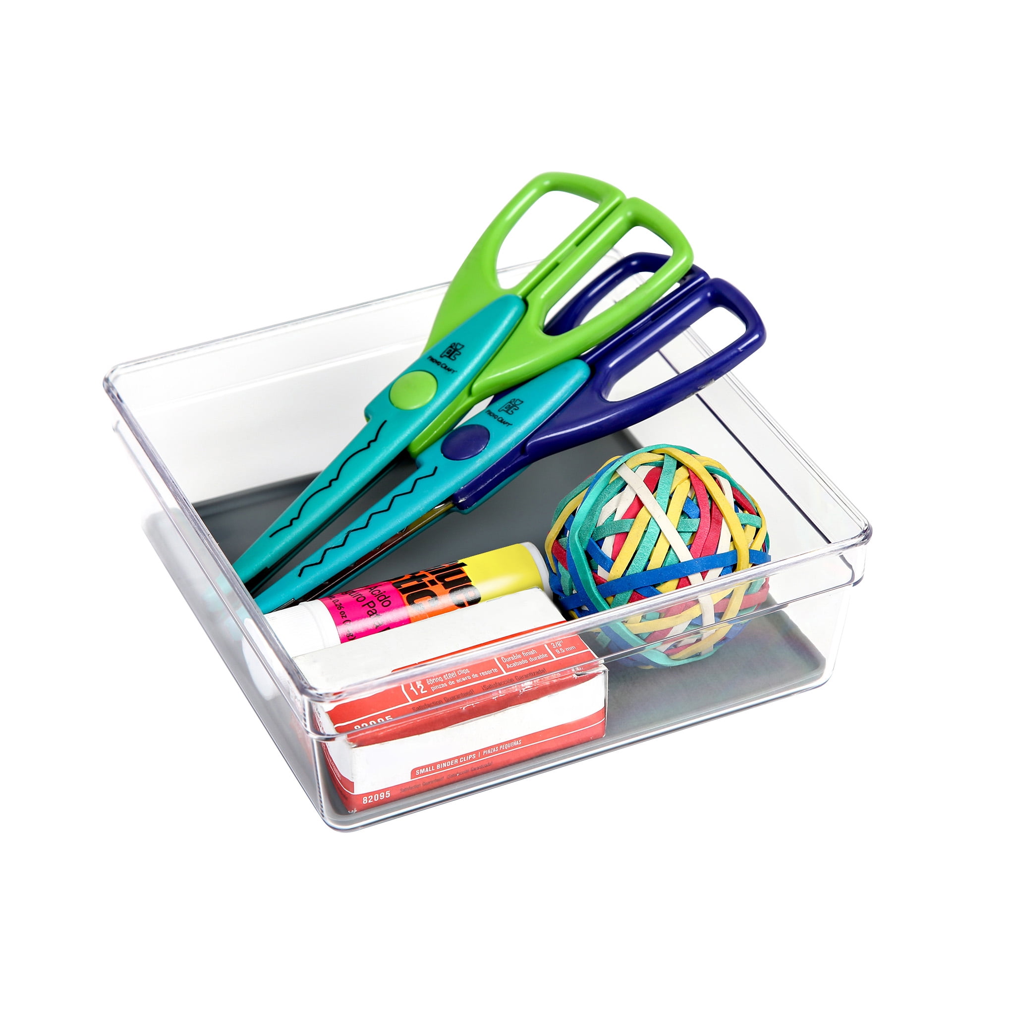 Smart Design Plastic Drawer Organizer - 6 x 6 inch - Gray