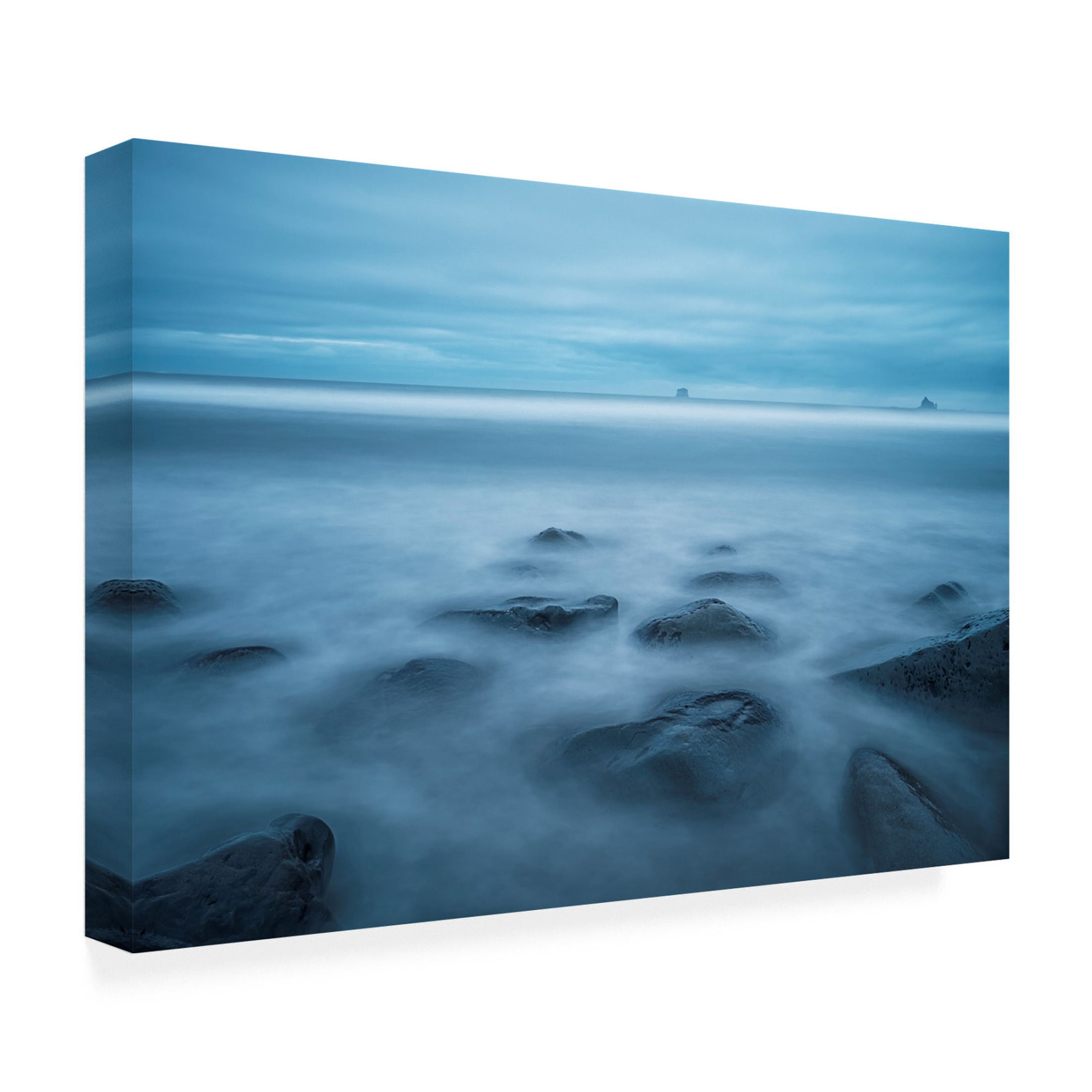 Canvas Wall Art - Lydia Jacobs 'The Blue Hour At Rialto Beach' Wall Art for Living Room, Bedroom, or Office Décor by Trademark Fine Art - 32 x 22 Inches