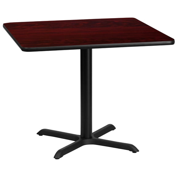 Bowery Hill 36" Square Restarant Dining Table in Black Mahogany
