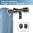 thumbnail image 4 of Urbanest Adjustable Single Curtain Rod Set Aspire Finials – 5/8-Inch Diameter, With Black Rod, 48–84 Inches, 4 of 6