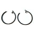 thumbnail image 2 of Clip-on Hoop Earrings Black Hoop Clear Rhinestone 3 inch Large, 2 of 2