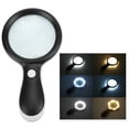 thumbnail image 1 of Glass LED Magnifying Glass ABS Handheld Illuminated Reading Magnifier for Stamps Map Inspection, 1 of 7