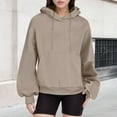 thumbnail image 3 of VISALY Hoodies Pullover Cotton Sweaters Womens Oversized Loose Fleece Sweatshirts Fall Pullover Sweaters Teen Girls Preppy Top Clothes Half Zip Pullover Women Women's Pullovers Dressy Sweaters Khaki S, 3 of 3