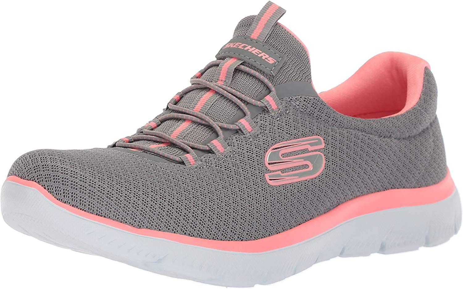 skechers grey pink