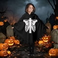 thumbnail image 2 of Girls Hooded Jumpsuits Long Sleeve Graphic Bluses Halloween Theme Dress Up Stylish Party Performance Tops for Kids, 2 of 8