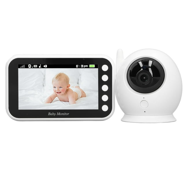 Cámara Para Monitor De Bebé, Monitor Para Bebé, Detección De Temperatura, Pantalla LCD De 4,3 Pulgadas, Rotación De 360 grados, 8 Canciones De Cuna Para Bebé Para El