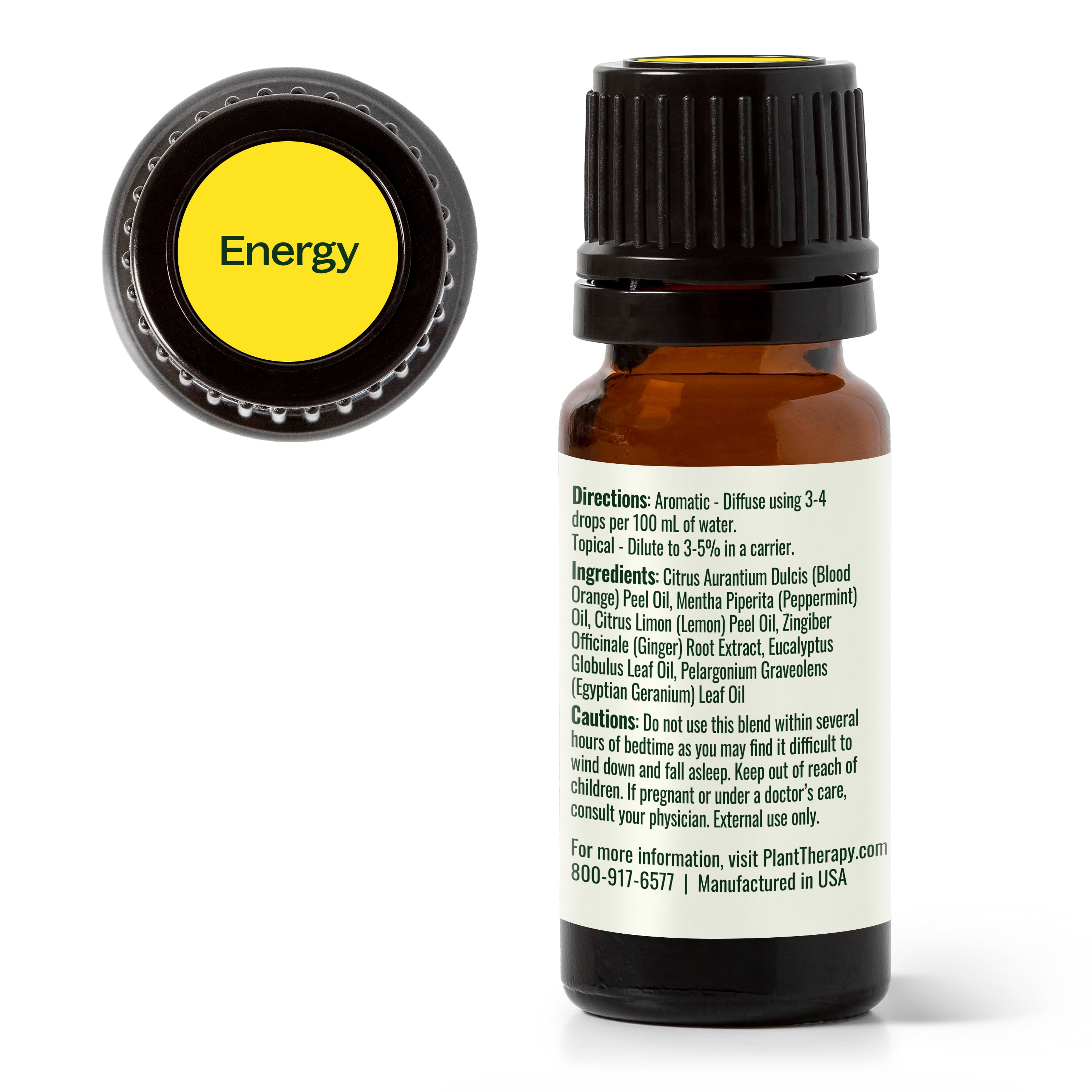 Plant Therapy Energy Essential Oil Blend 10 mL (1/3 oz) Refreshing, Energizing Blend 100% Pure, Undiluted, Natural Aromatherapy, Therapeutic Grade