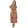 thumbnail image 3 of Caftan Bohemian Phagun Long Maxi Nightwear Floral Print Cotton Kaftan, 3 of 3