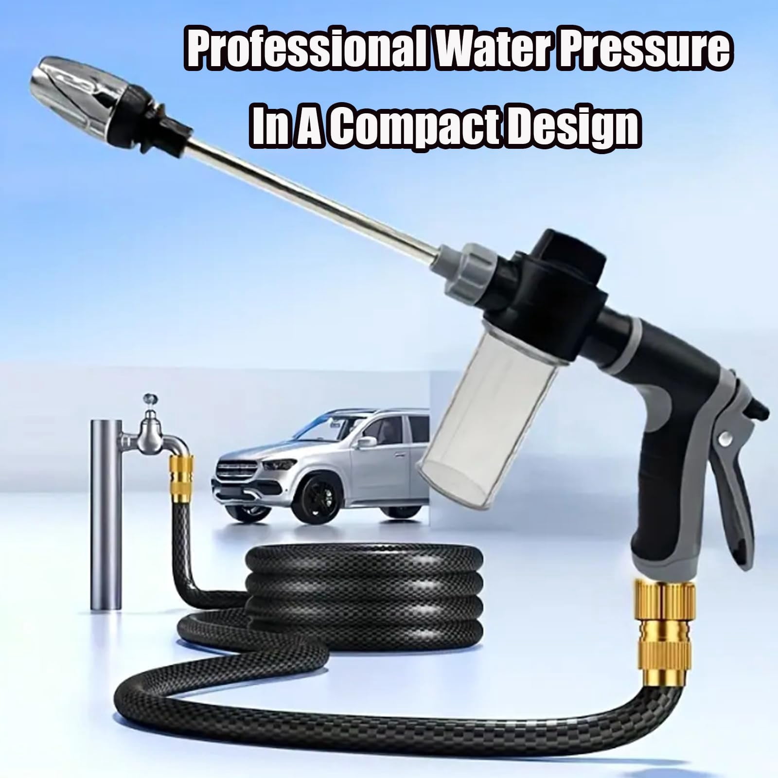 Pressure Washer,Professional Water Pressure in a Compact Design, Multi Function High Pressure Hose Nozzle for Cleaning Yard Car Driveways
