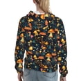 thumbnail image 7 of Picia Colorful Plants Mushroom Pattern Casual Women's Hoodie, Hooded Sweatshirt with Kangaroo Pocket, Comfortable Pullover with Eye-catching Drawstrings-Small, 7 of 7