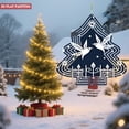 thumbnail image 2 of Stylish Metal Hanging Christmas Tree Wind Spinner - Dark Blue with Intricate White Snowflake & Star Patterns for Garden Decor, 2 of 6