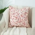 thumbnail image 3 of VOGOL 18 x 18 inch Decorative Pillow Covers, Farmhouse Pink Leaves Pattern Throw Pillowcases, Square Cushion Covers for Living Room Sofa Chair, 3 of 7