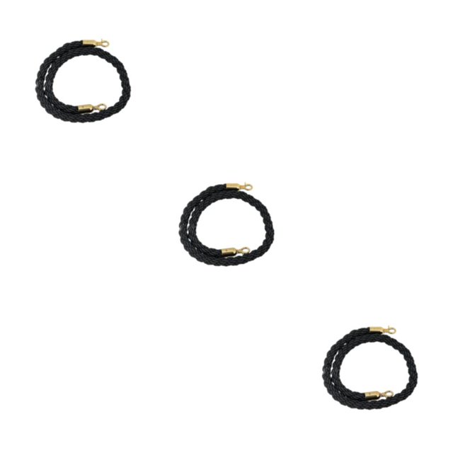 Bearachild Cuerda de barrera duradera de tela para control de multitudes confiable y de seguridad Cuerda de cola de control de multitudes negro Type1 NO1