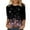 Pink, variant on Women's Tshirts Daily Floral Sequins Print O Neck 3/4 Sleeve Crew Neck Loose Side Split Tees Womens Summer Tops Pink XXL