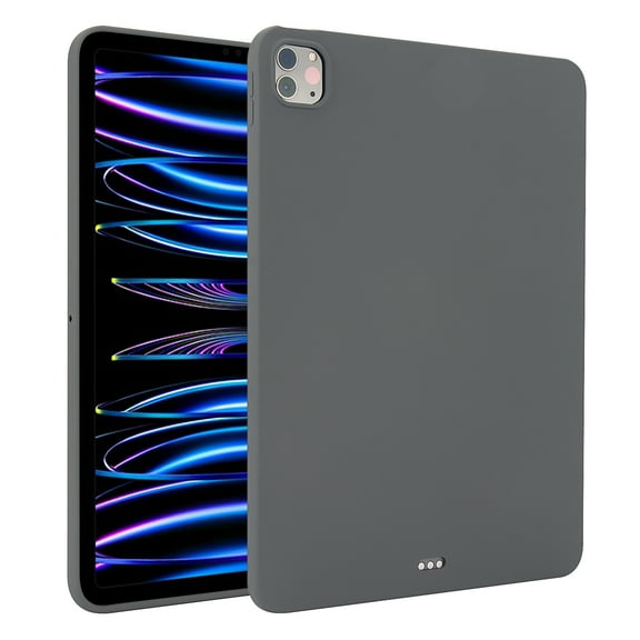 Dteck Case for 12.9 iPad Pro, 12.9 inch iPad Pro Case (2022-2018, 6th/5th/4th/3rd Gen), Skin-Friendly Durable Silicone Protective Cover,Slim and Protable,Gray