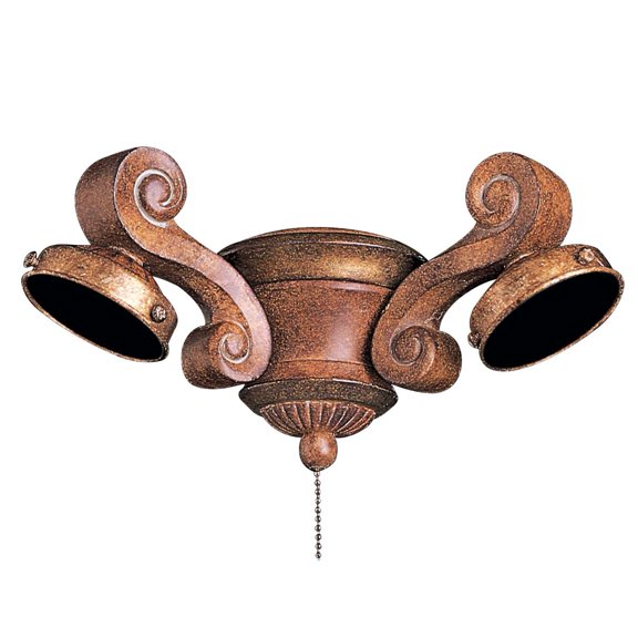 Minkaaire Ma K36 3 Light Renaissance Ceiling Fan Light Kit - Antique Pecan