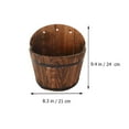 thumbnail image 4 of FRCOLOR Flower Container Dark Brown Synthetic Flower Container for Storage with Wooden Barrel Design and Unique Style 6.5 Inches,9.45"X8.27"X5.91", 4 of 4