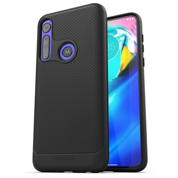 Encased Moto G Power Case (Thin Armor) Slim Fit Flexible Grip Cover for Motorola G Power (Black)