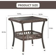 thumbnail image 2 of ZgoodZ Outdoor Side Table Patio Wicker Coffee Table Outdoor End Table Rattan Bistro Table with Storage & Black Glass Table Top Round for Outside Balcony Porch Backyard Deck，Espresso Brown, 2 of 8