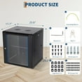 thumbnail image 5 of 6U Professional Wall Mount Network Server Cabinet Enclosure 17.7 Inch Server Network Rack  with Locking Glass Door & Removable Side Panels for Secure Data and Audio-Visual Installations, 5 of 7