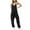 Black, variant on hotojiny Womens Jumpsuits V Neck Sleeveless Casual Overalls Spaghetti Straps Loose Long Pants Rompers with Pockets